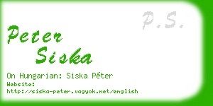 peter siska business card